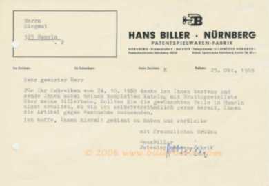 Biller letter with original signature