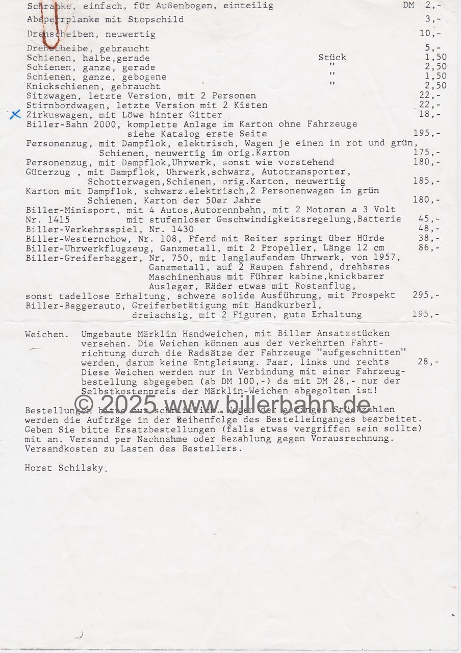 Schilsky Preisliste Seite 2